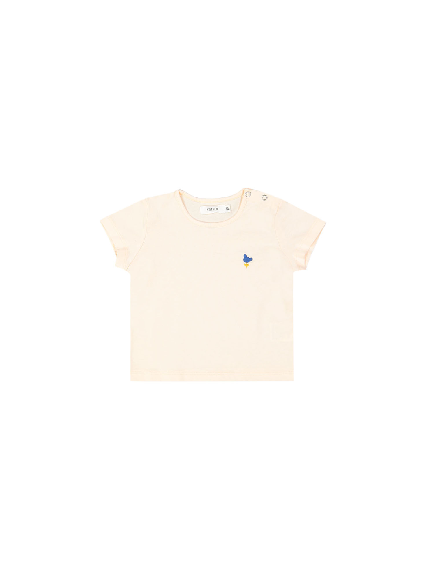 t-shirt mini bear flower peach 18m