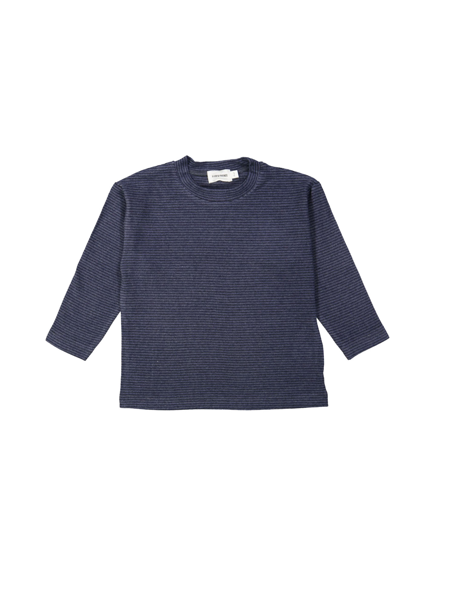 T-shirt streep donkerblauw 12m
