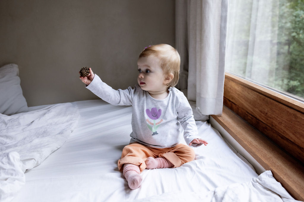 T-shirt flower melange lichtgrijs 18m