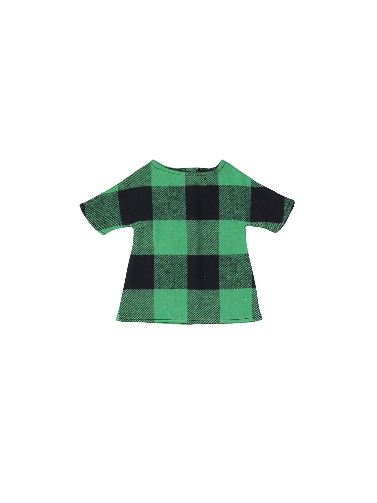 doll dress soft check green