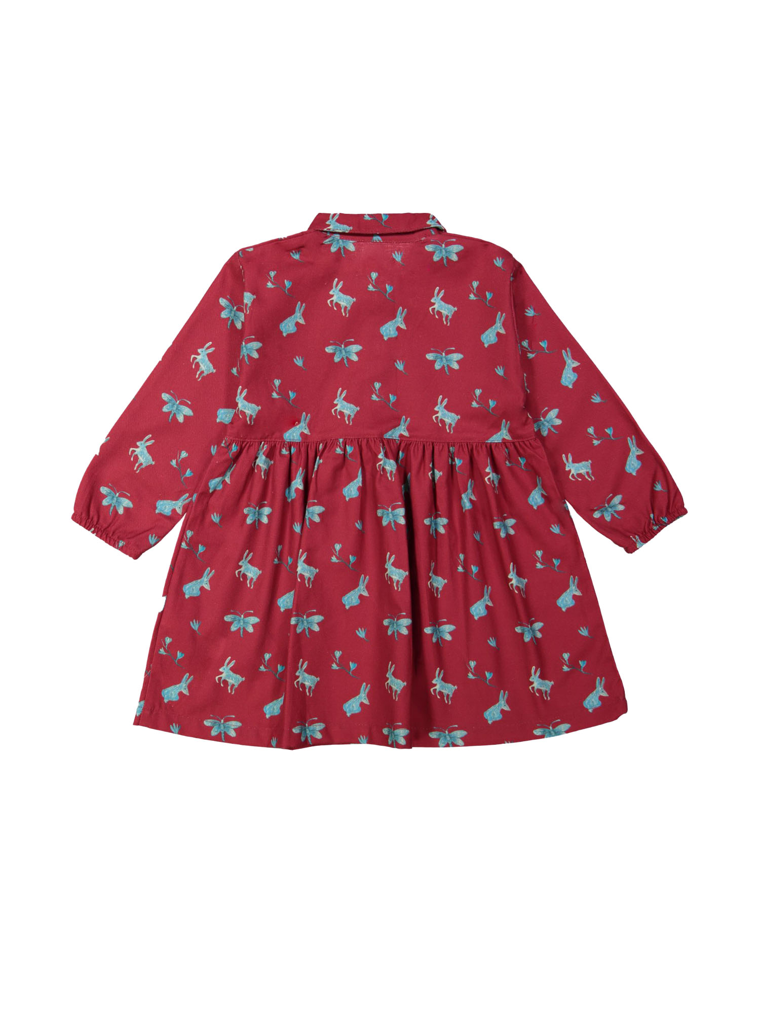 Jurk rabbits rood 12m