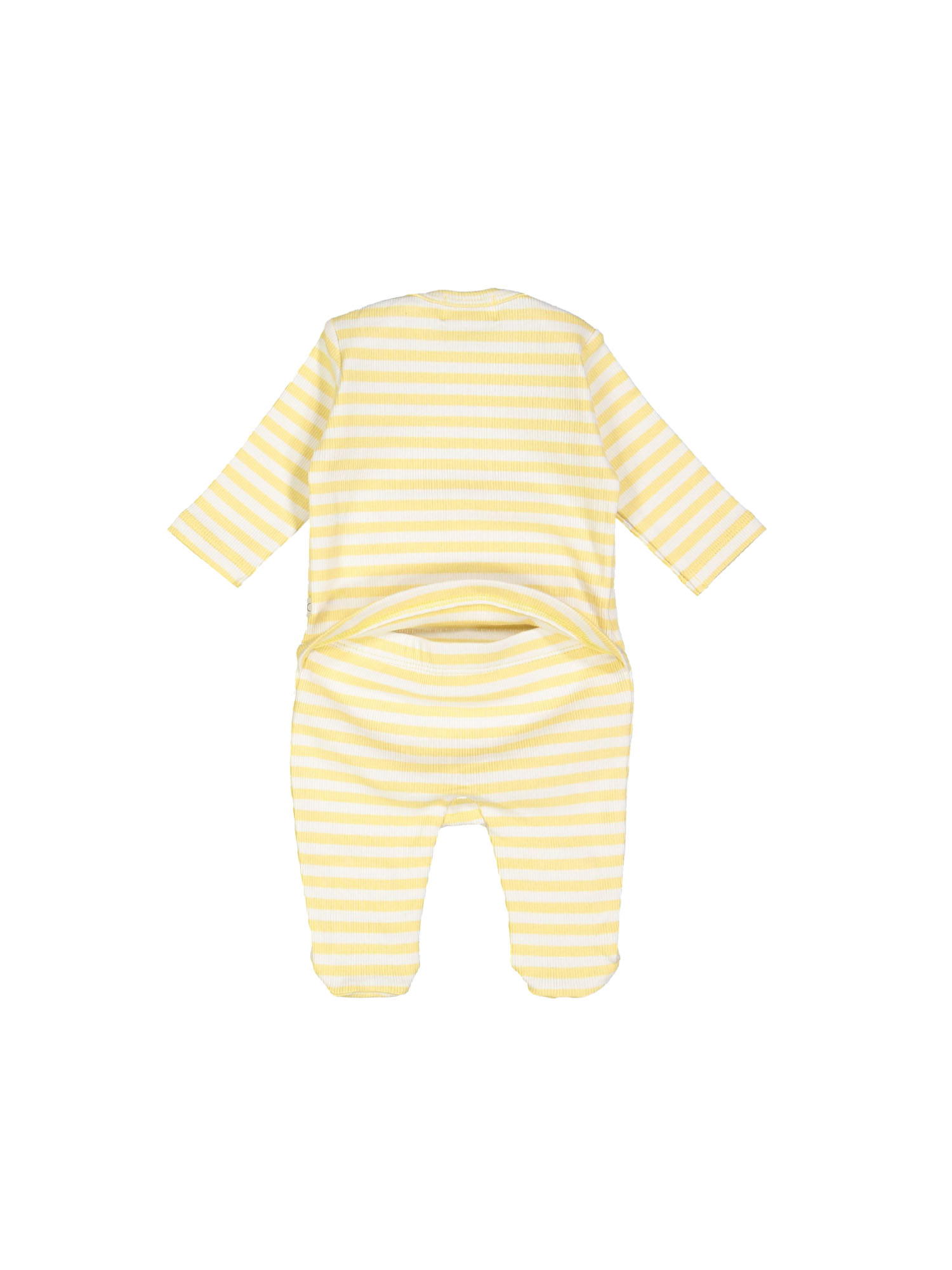 Pyjama rib streep geel 00m