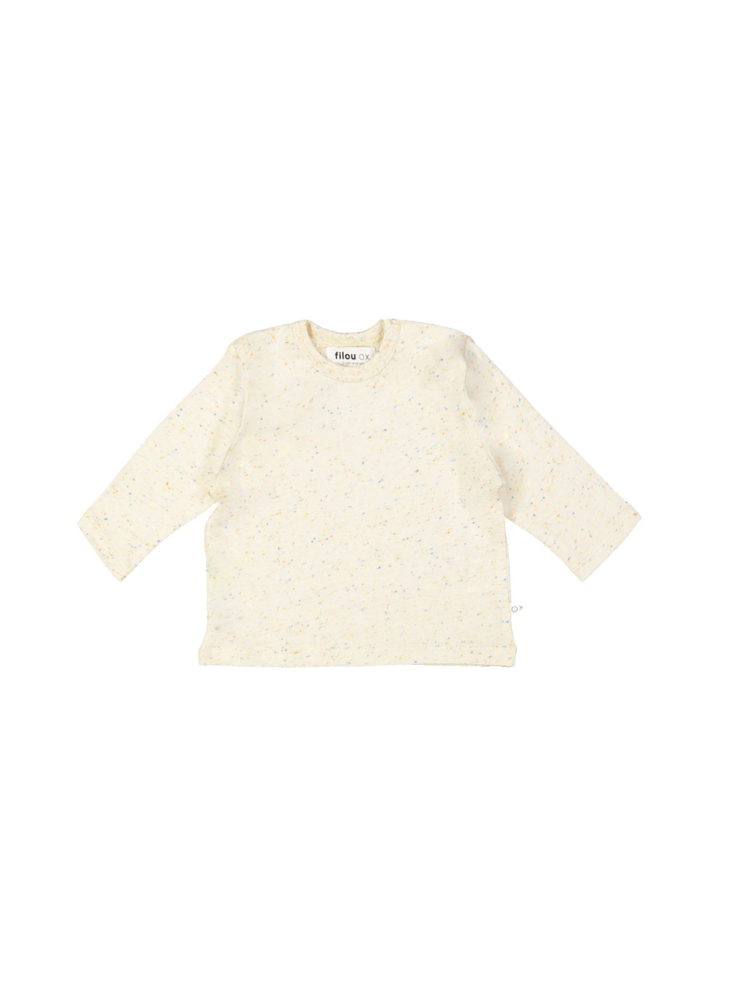 T-shirt speckle hugs and kisses ecru