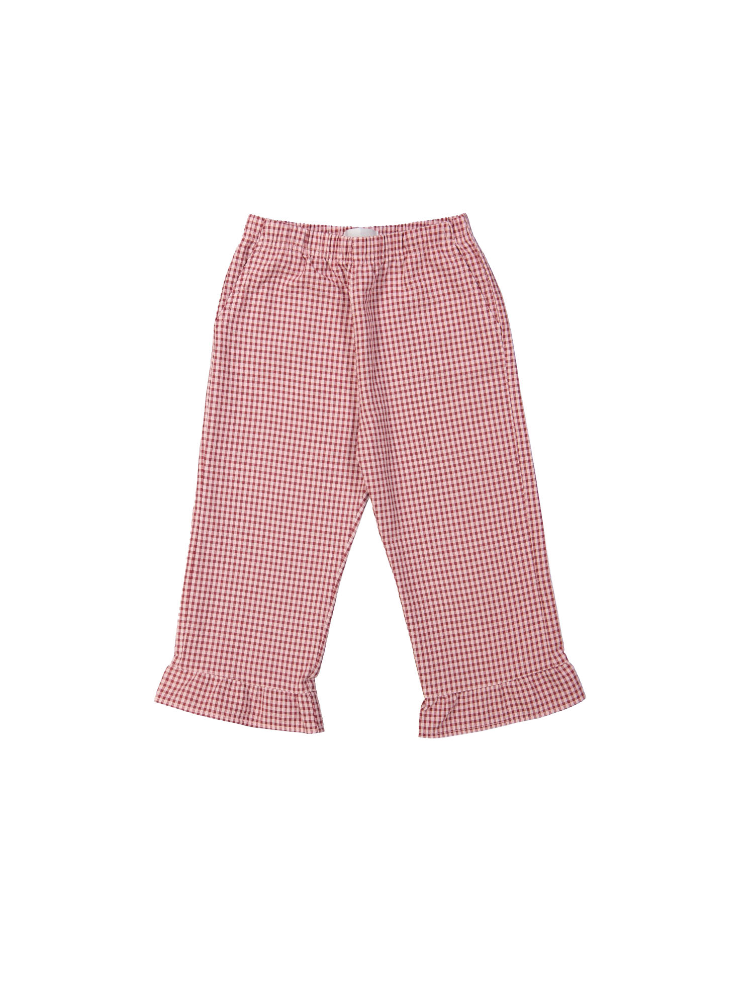 Pantalon carreaux rose clair