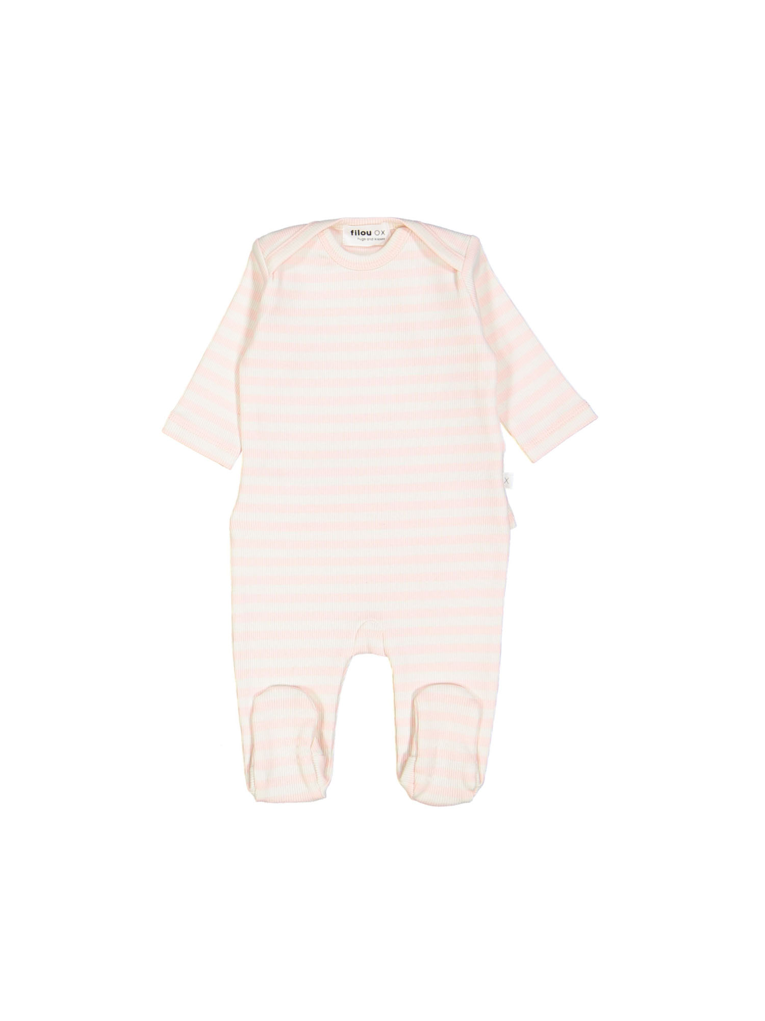 Pyjama rib streep lichtroze 00m