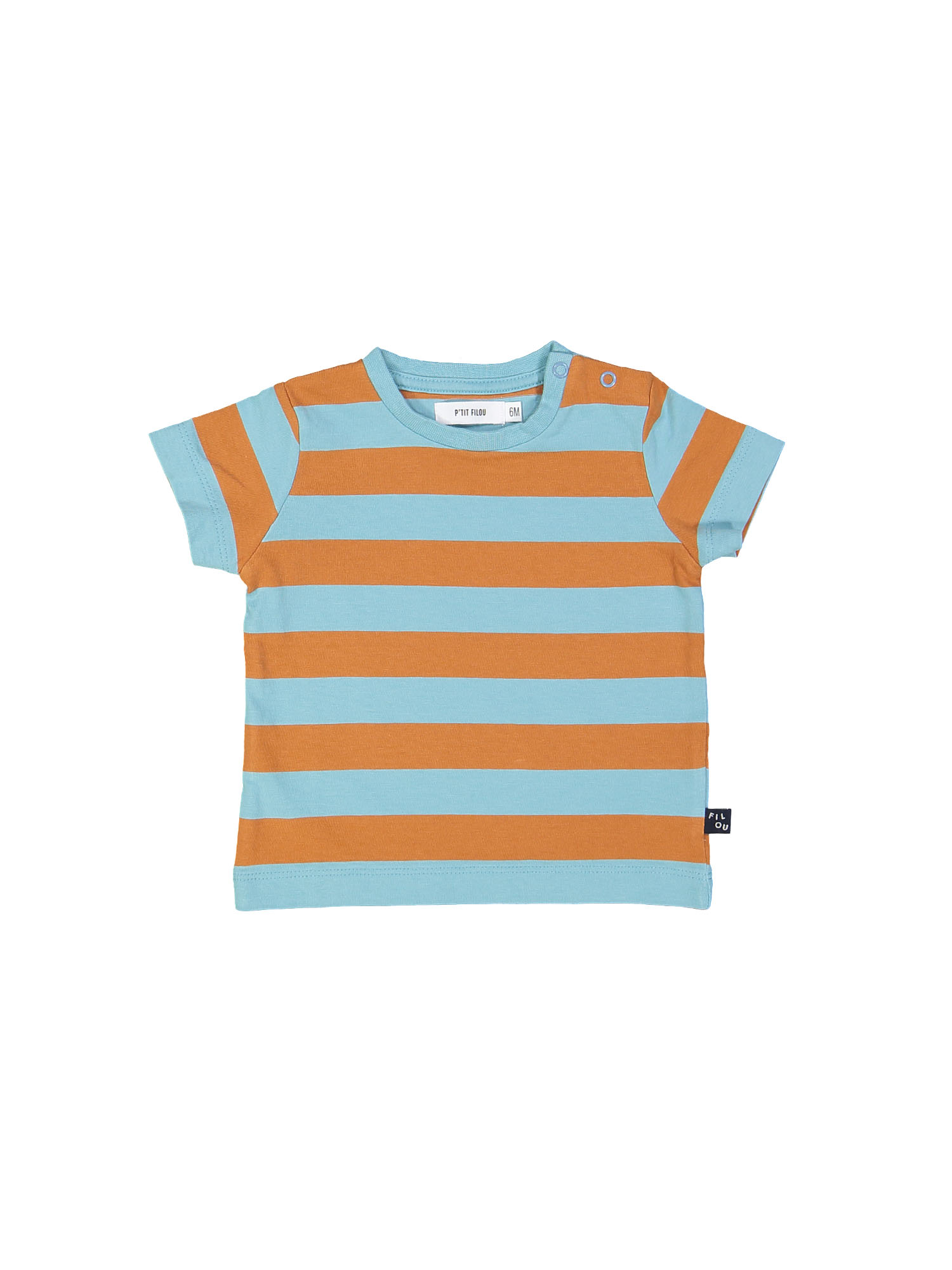 t-shirt mini big stripe blauw 12m