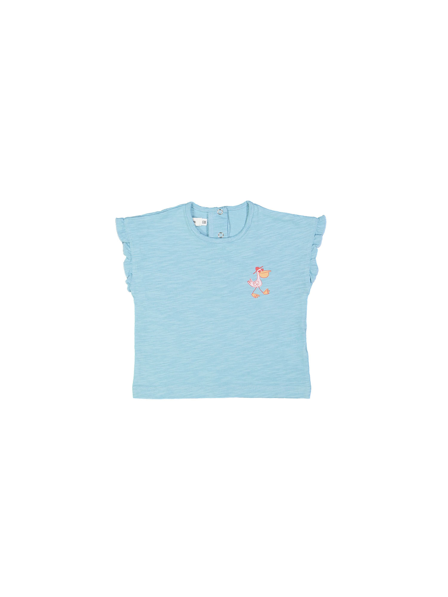 t-shirt mini slub pelican azuurblauw 12m