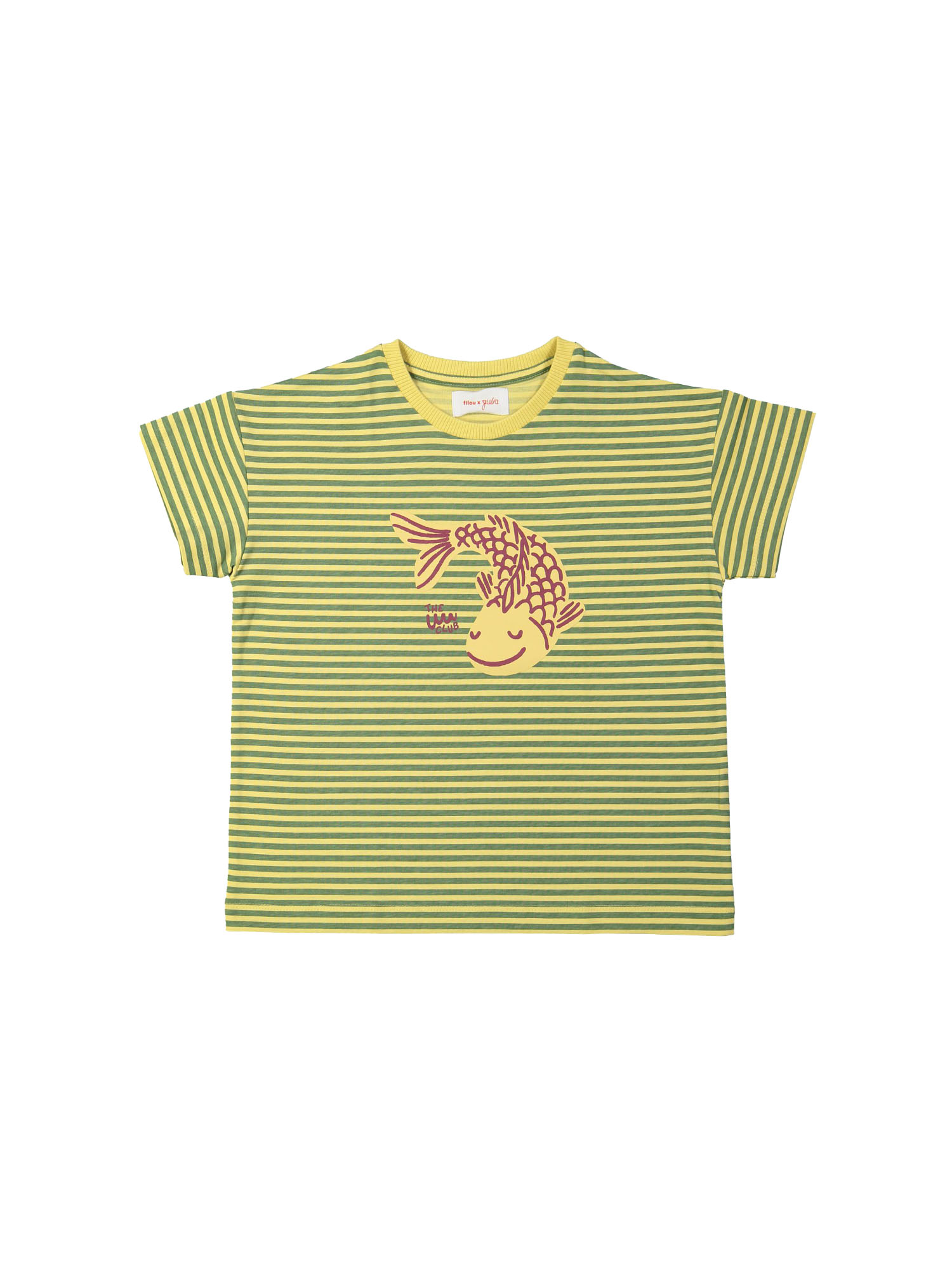 T-shirt rayé poisson jaune
