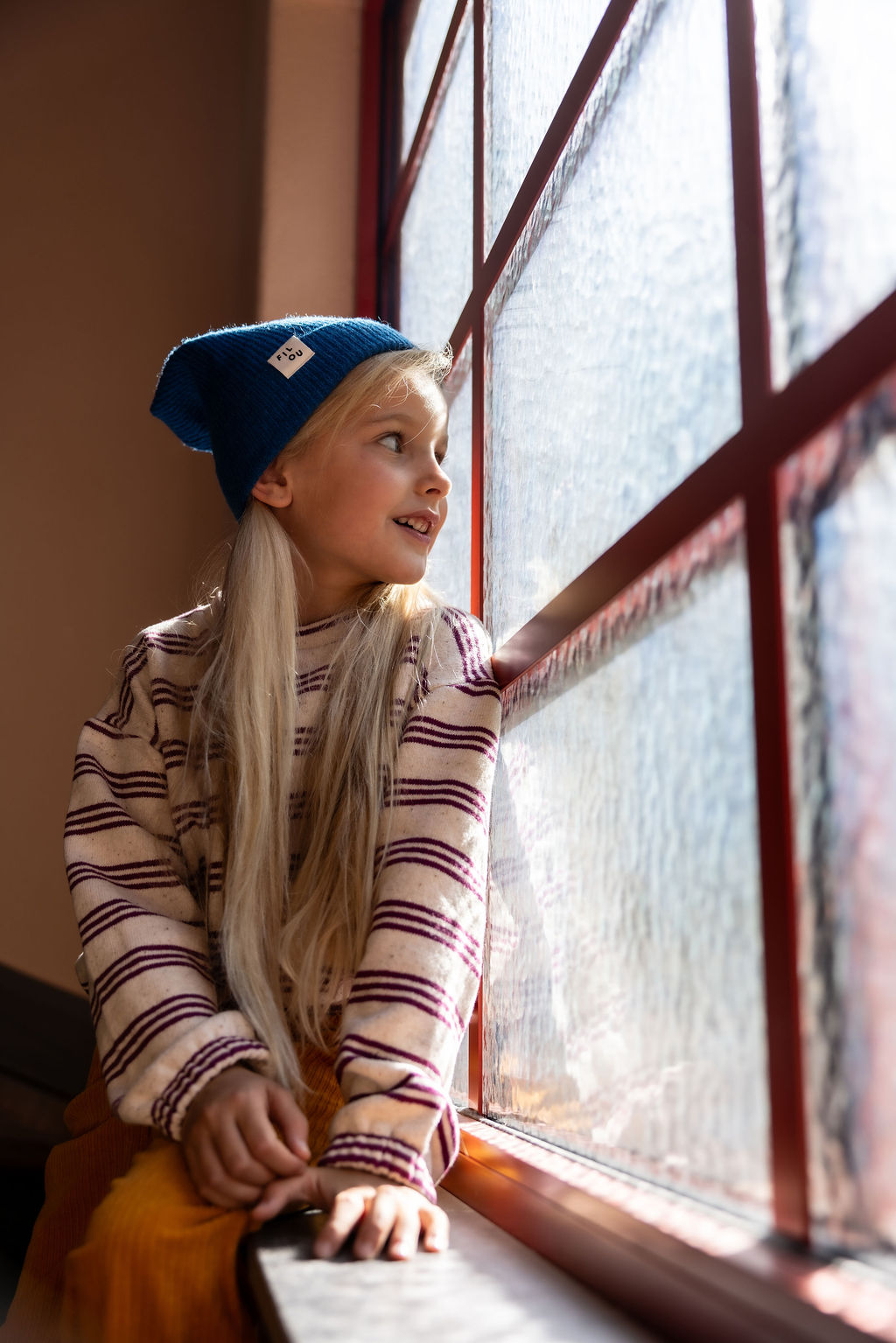 Sweater streep felroze 12m