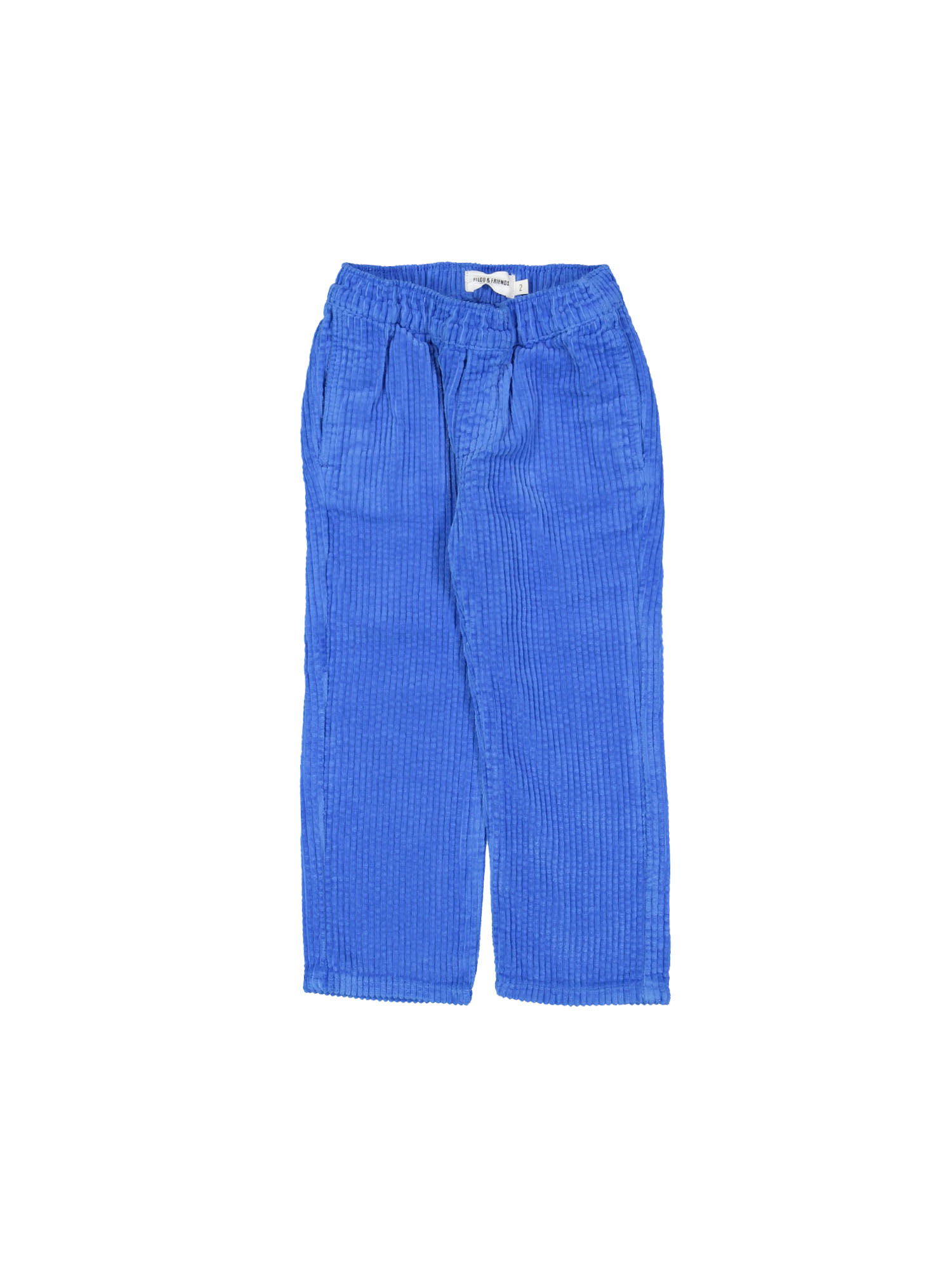 Pantalon confortable velours larges bleu électrique