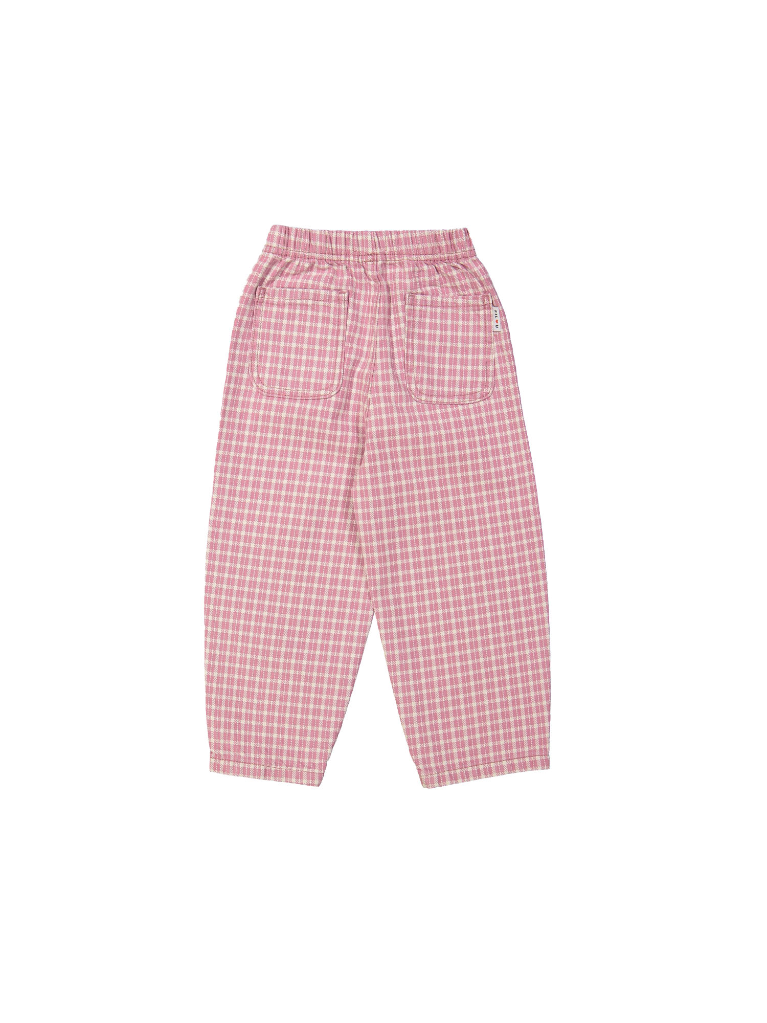 Pantalon balloon carreaux rose