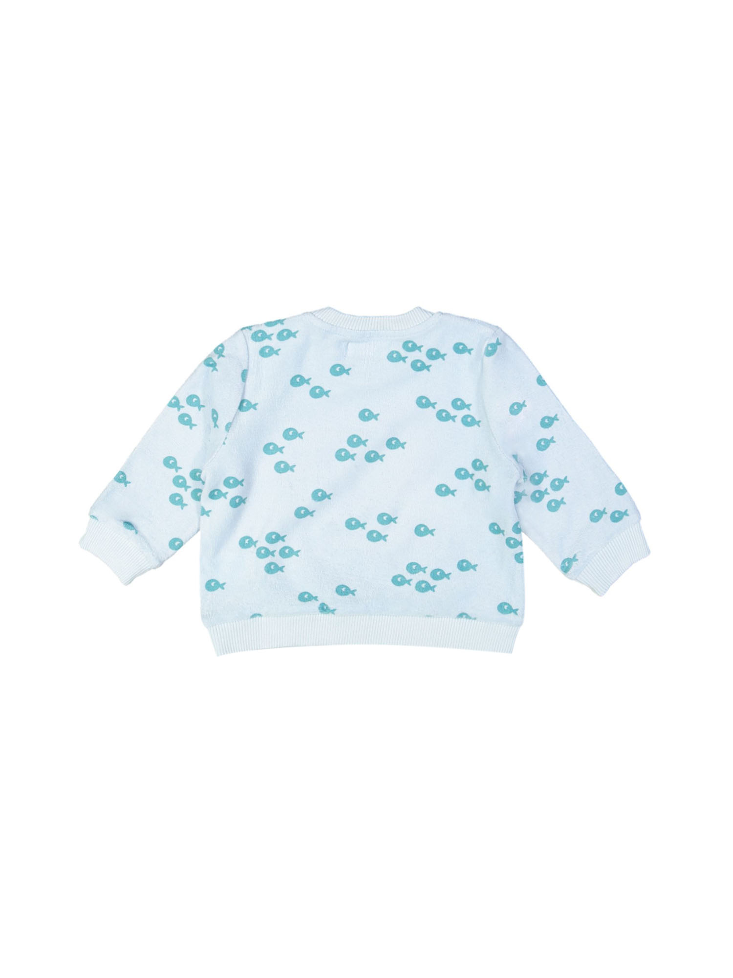 sweater mini école poisson bleu clair