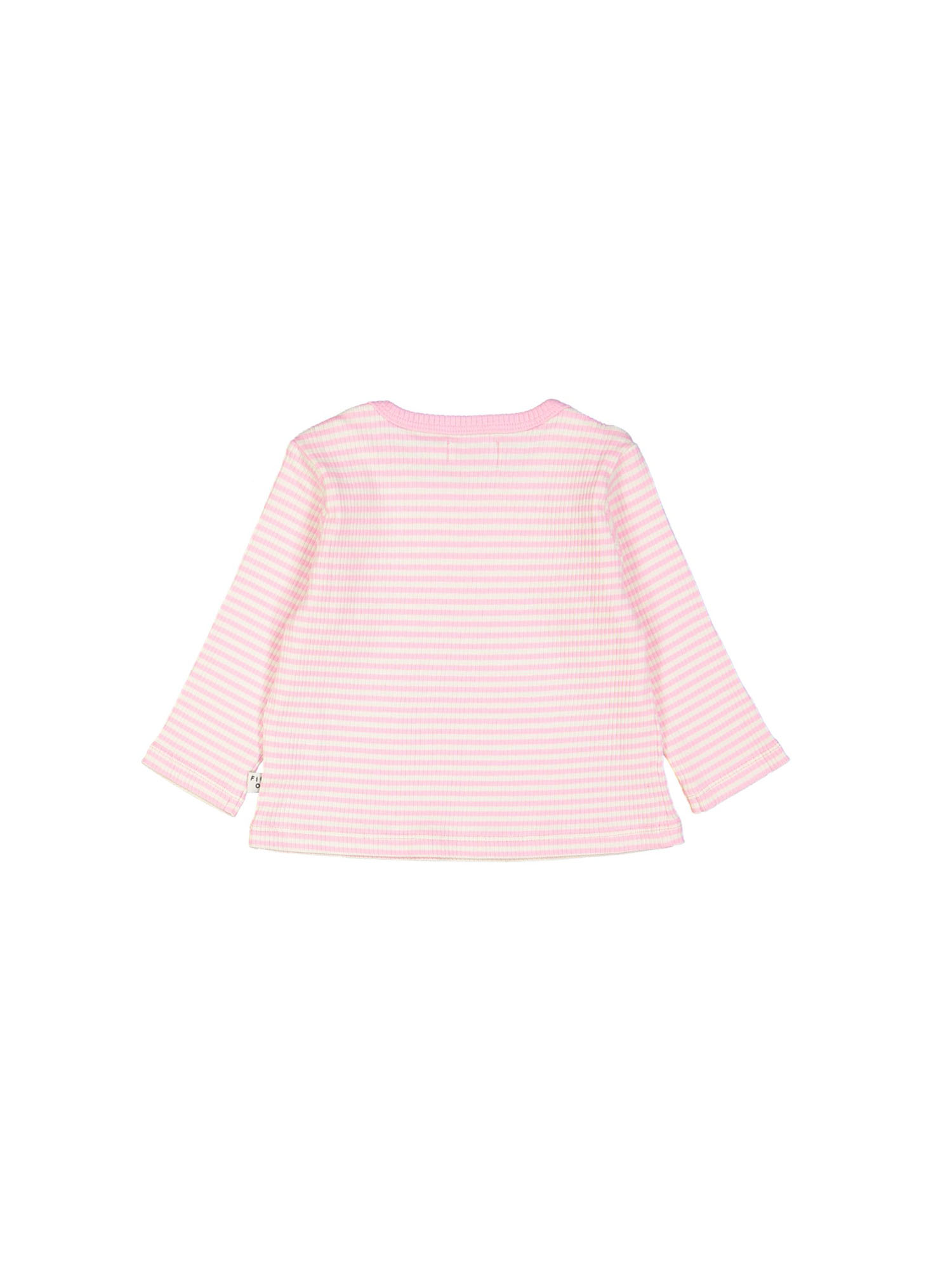 t-shirt mini rib stripe bright pink