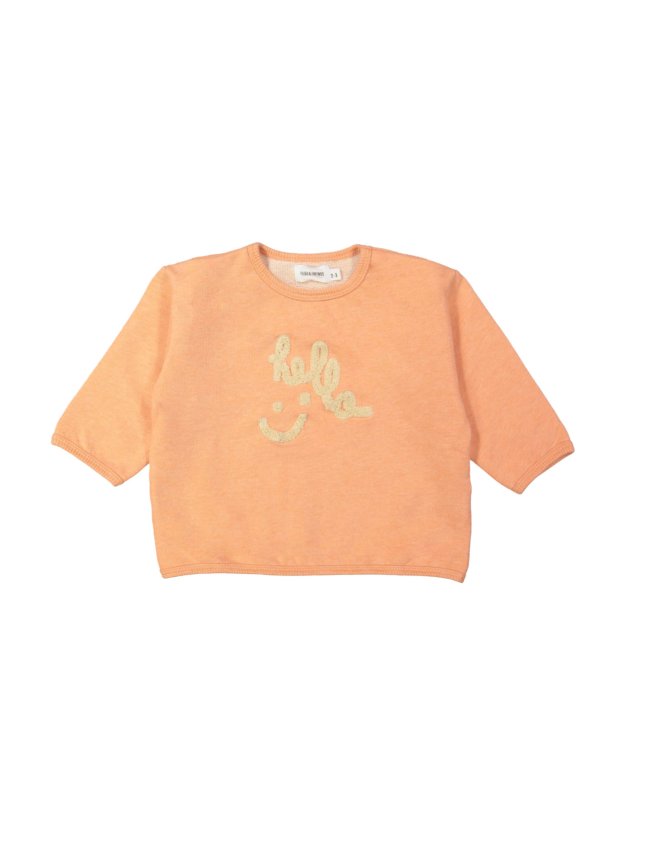 Sweater hello peach melangé 12m