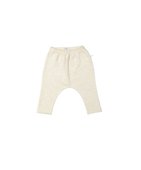 Broek fijne streep beige