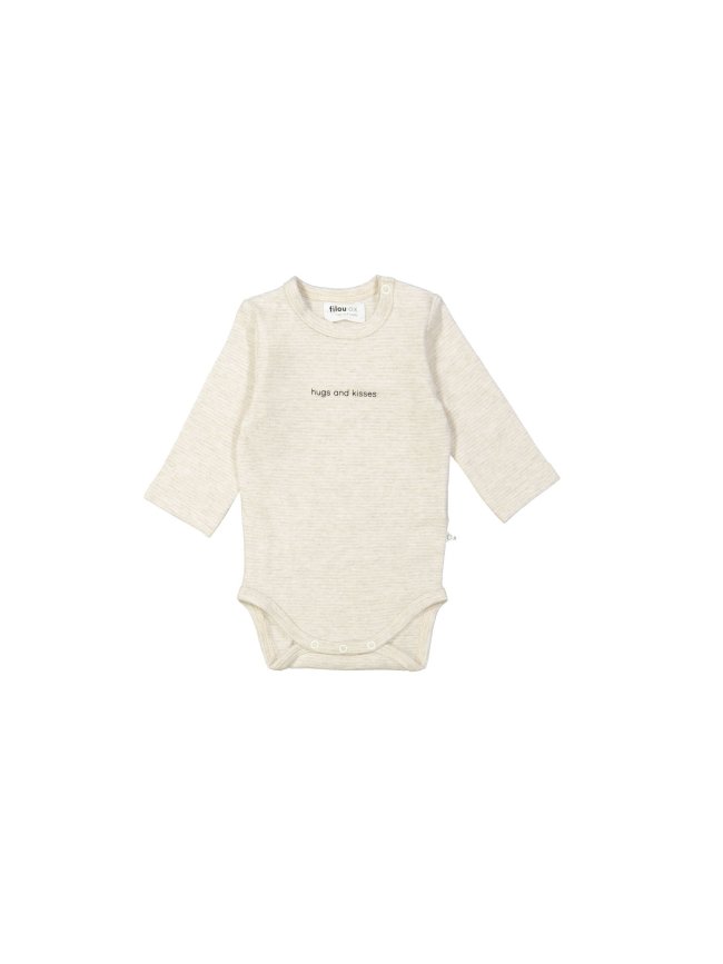 Body fijne streep hugs and kisses beige 00m