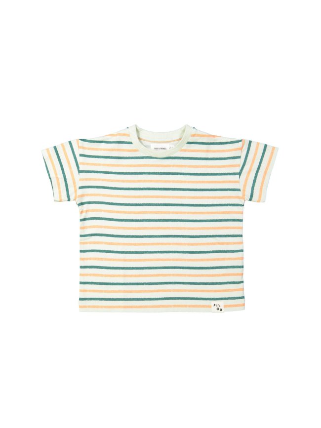 T-shirt streep aqua 12m