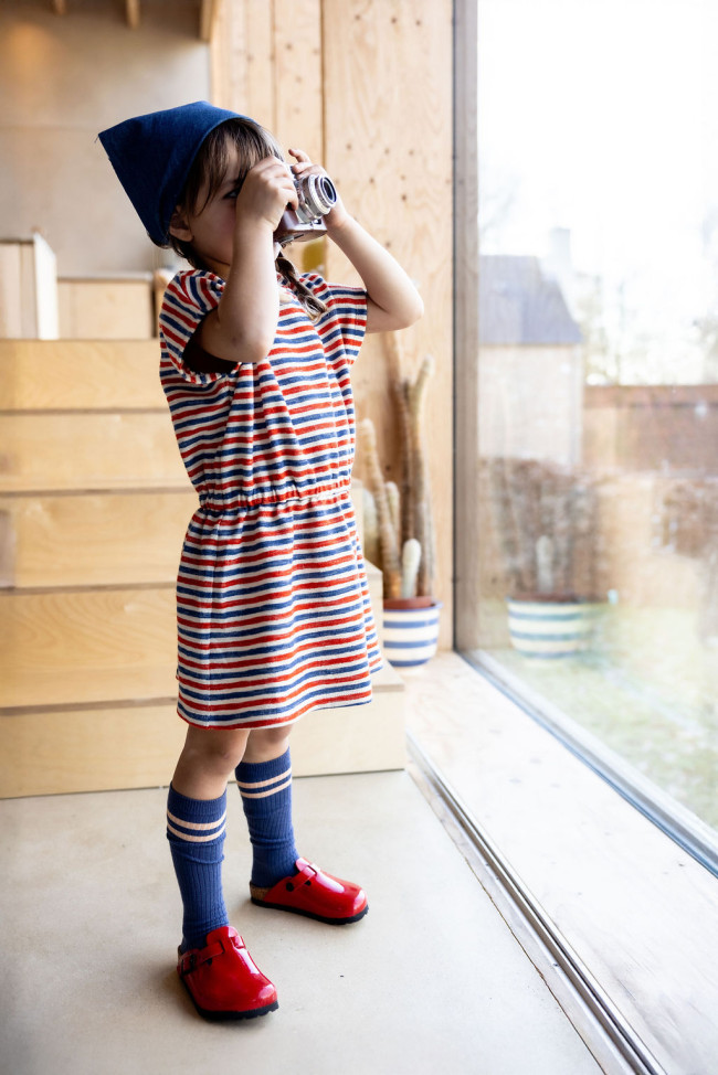 Jurk streep rood blauw 12m