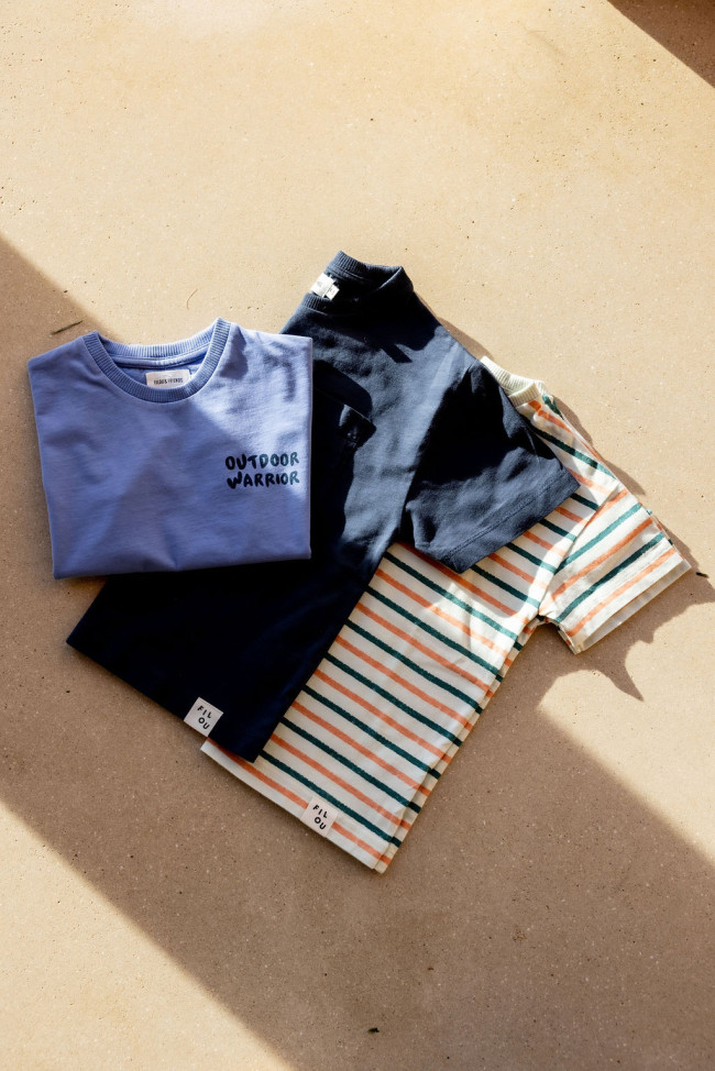 T-shirt streep aqua 12m