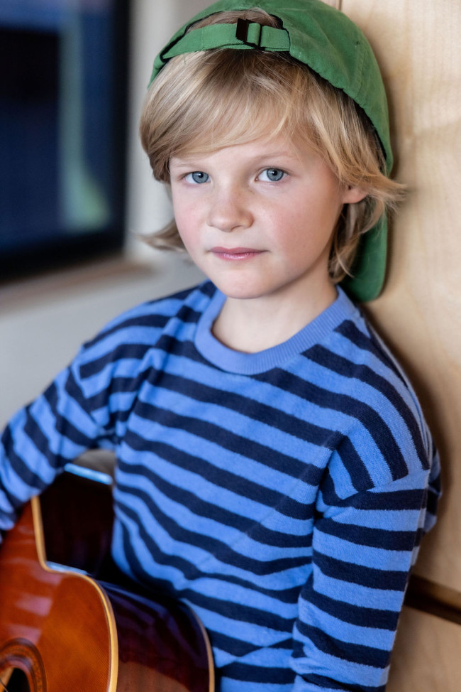 Sweater streep blauw 12m