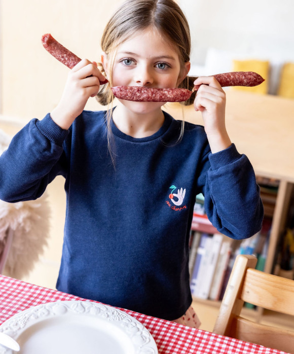 Sweater ma cherry donkerblauw melangé 