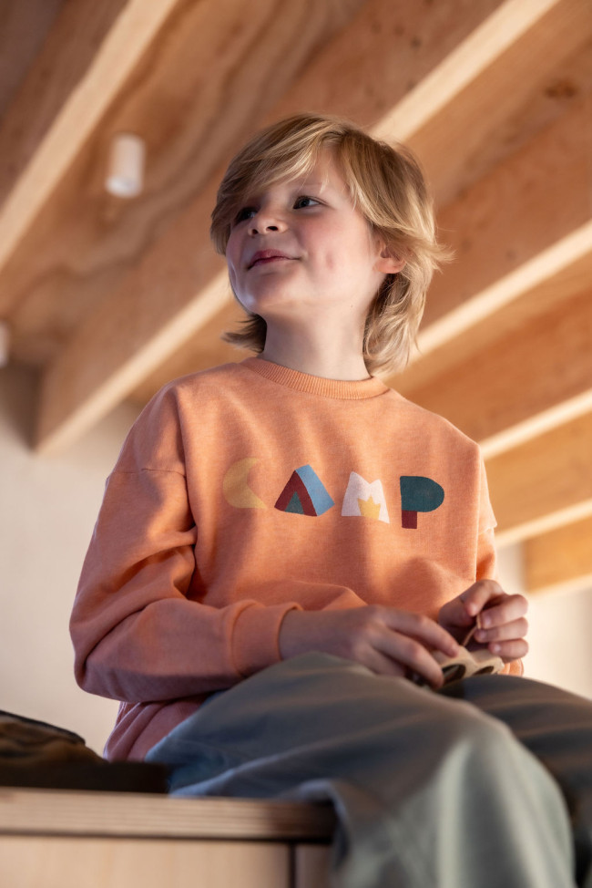 Sweater camp peach melangé 12m