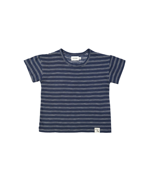T-shirt streep donkerblauw 