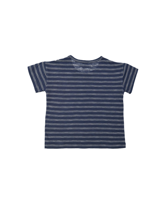 T-shirt streep donkerblauw 