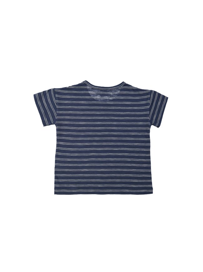 T-shirt streep donkerblauw 12m