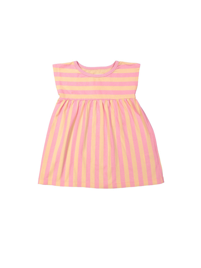 Jurk jersey streep lila peach 12m