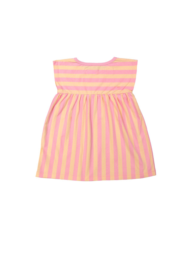 Jurk jersey streep lila peach 12m
