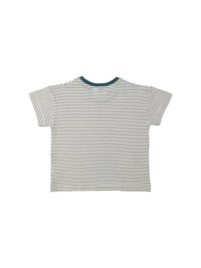 T-shirt fijne streep donkerblauw 12m