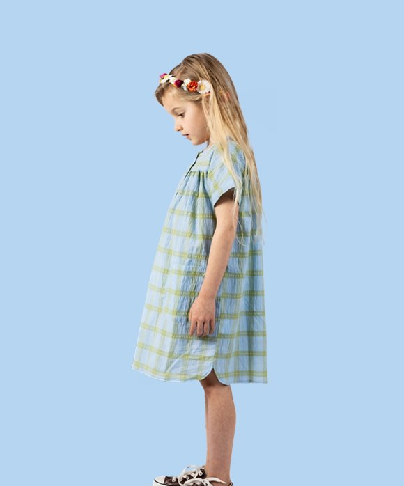 Jurk ruit blauw 