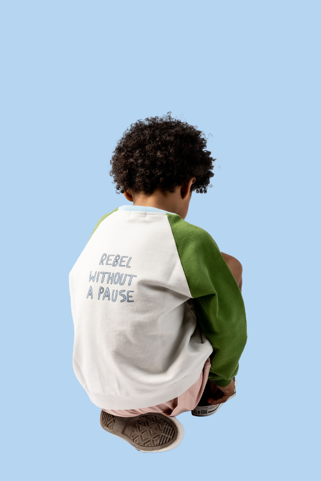 Sweater rebel multicolor lichtgrijs 18m