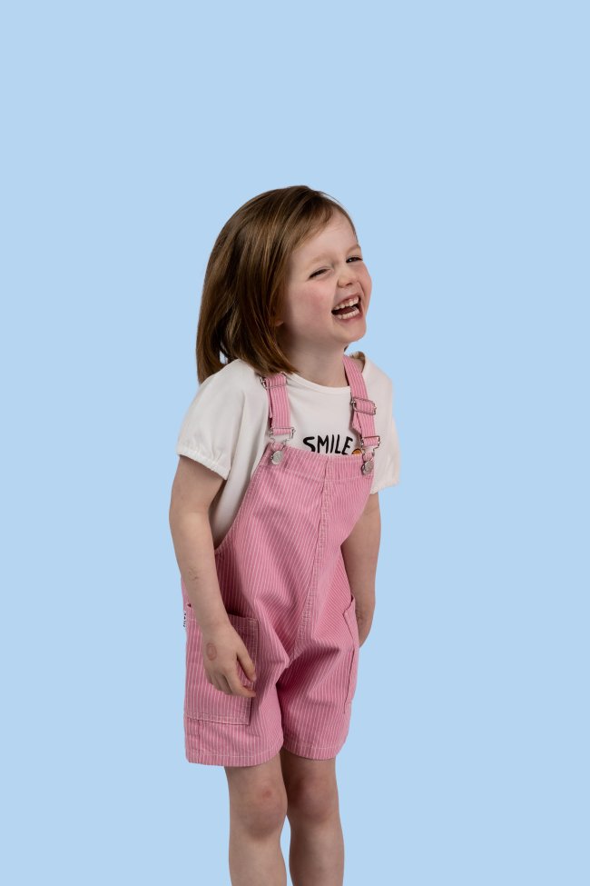 Jeanssalopet streep roze 02j-03j