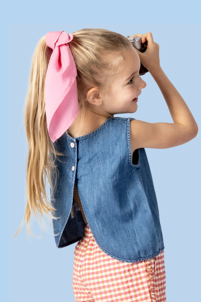 Short vichy ruit roze 12m