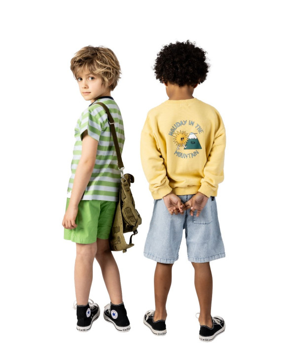 Sweater mountain holiday geel blauw