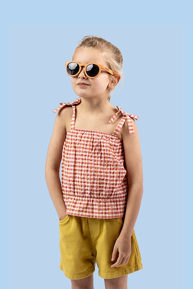 Top vichy ruit roze 12m