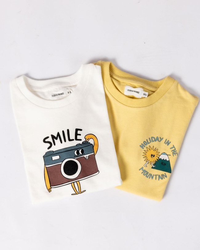 T-shirt mountain holiday geel 12m