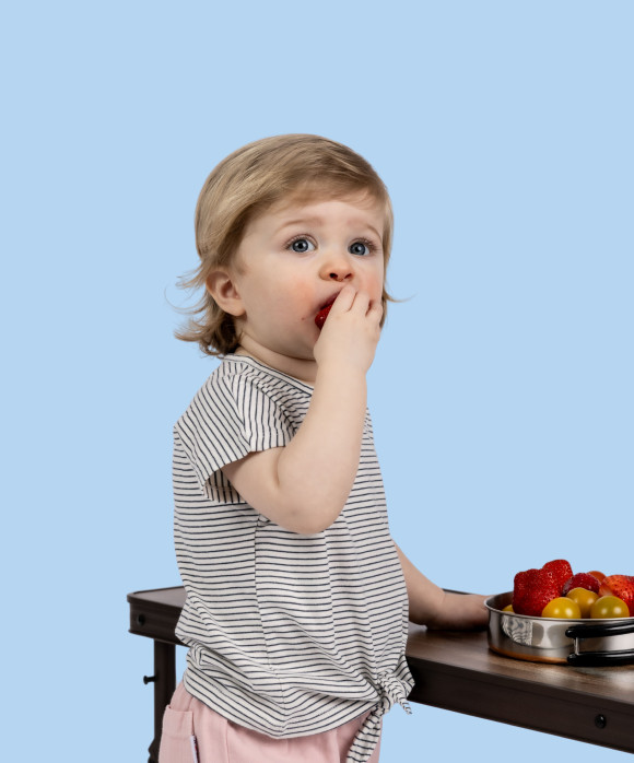 T-shirt strik streep donkerblauw 