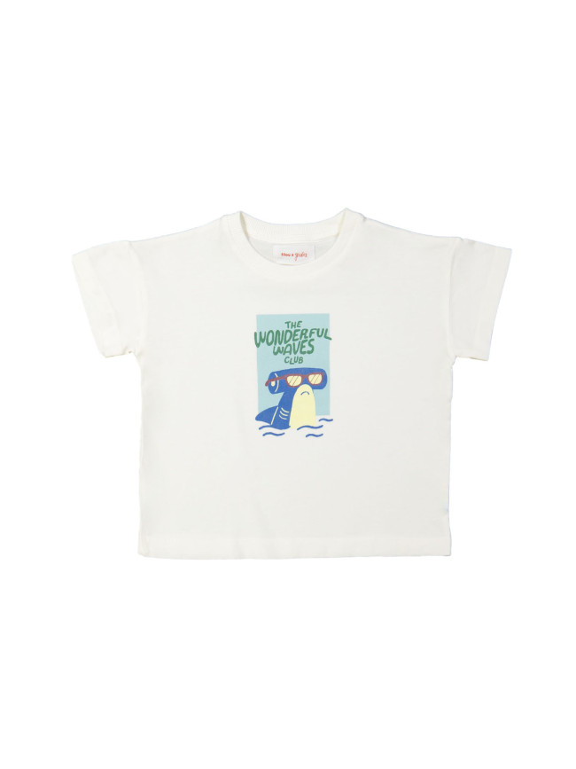 T-shirt shark ecru 12m
