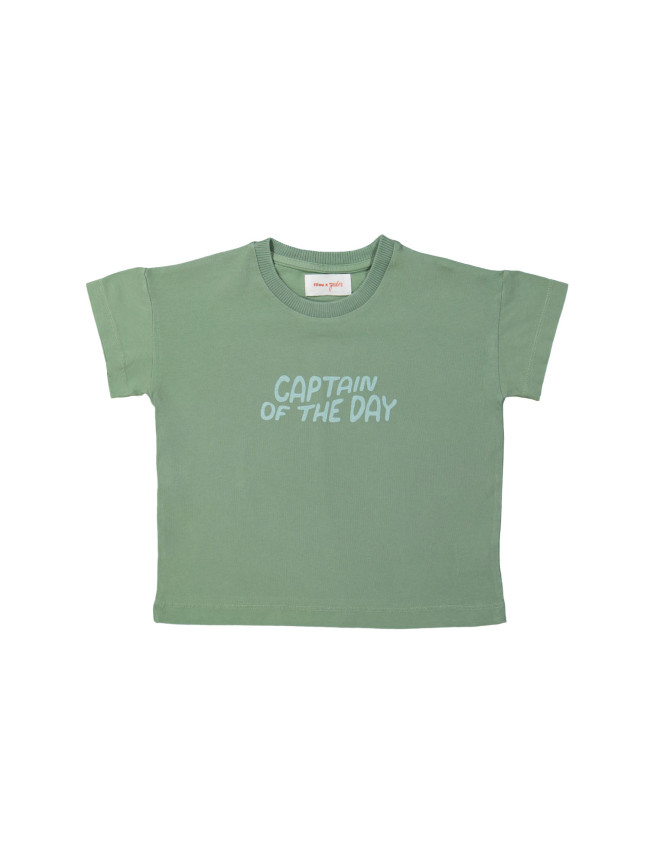 T-shirt Captain groen 12m