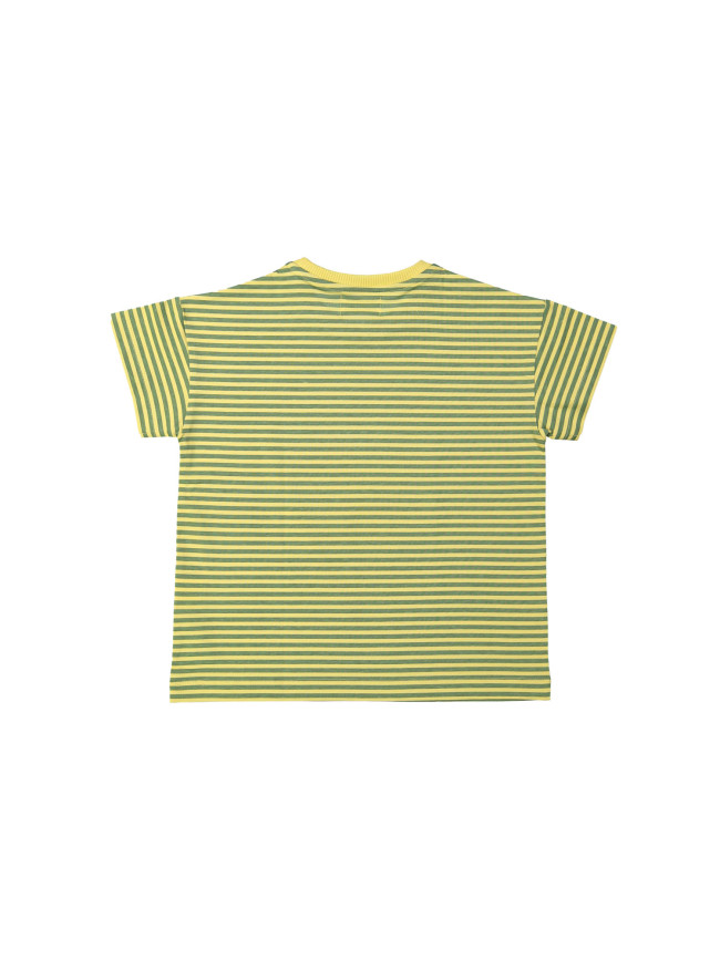 T-shirt streep fish geel 12m