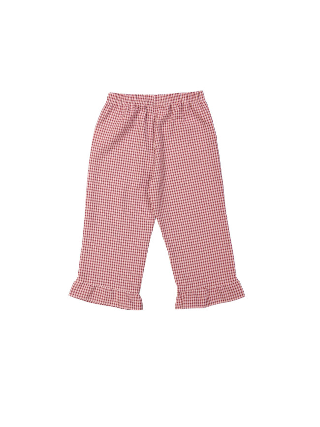 Broek ruit lichtroze 12m