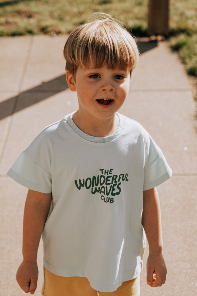 T-shirt waves aqua 12m