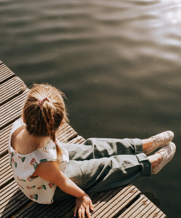 Broek streep grijsgroen