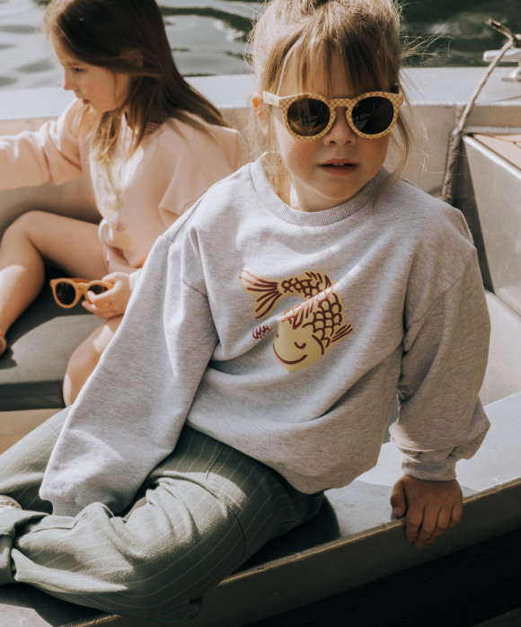 Sweater fish grijs chiné