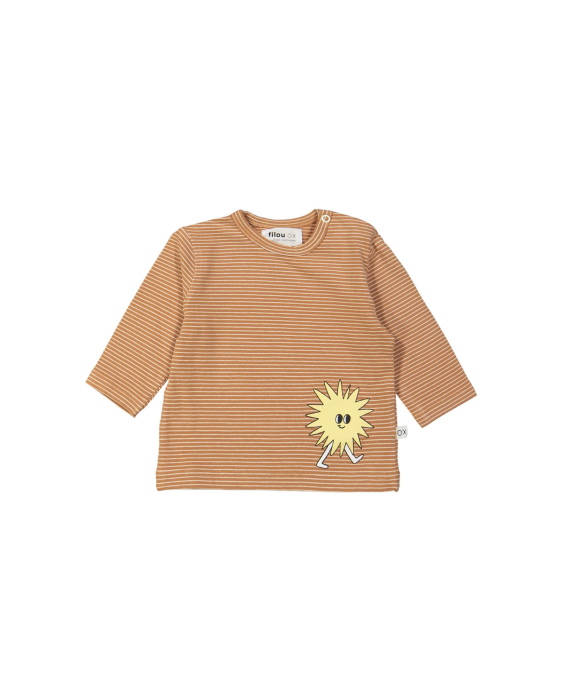 T-shirt streep sun lichtbruin
