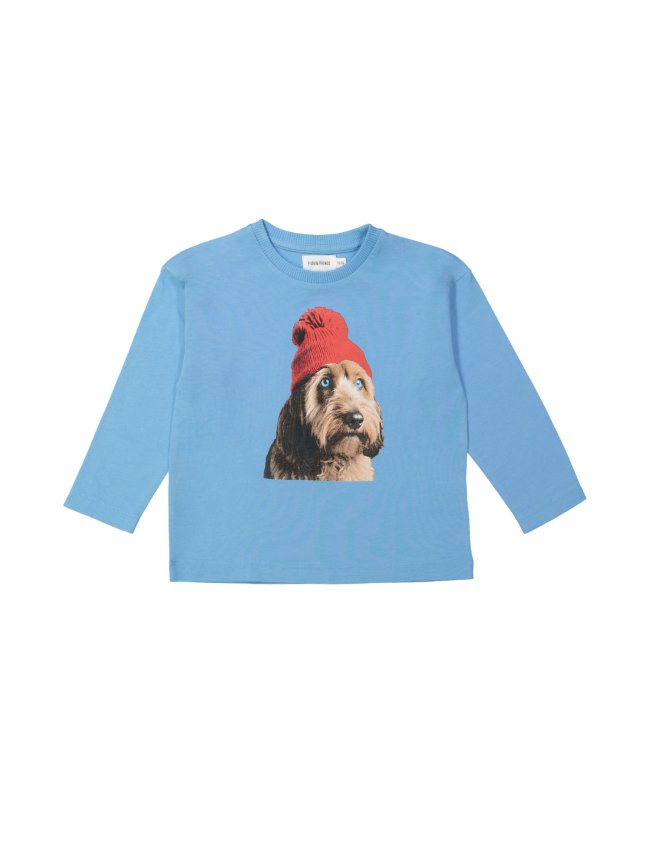 T-shirt labradoodle lichtblauw 12m