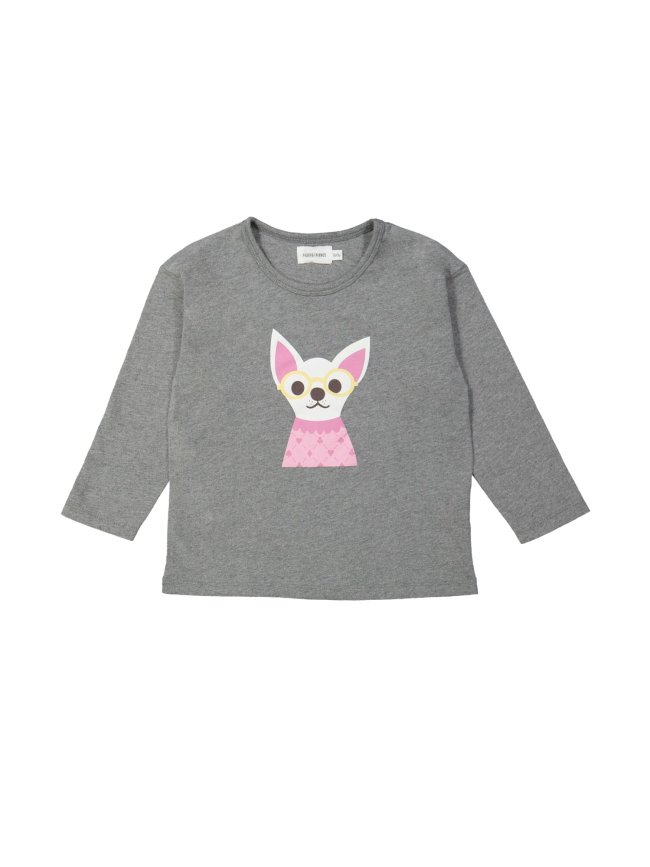 T-shirt chihuahua grijs chiné 12m